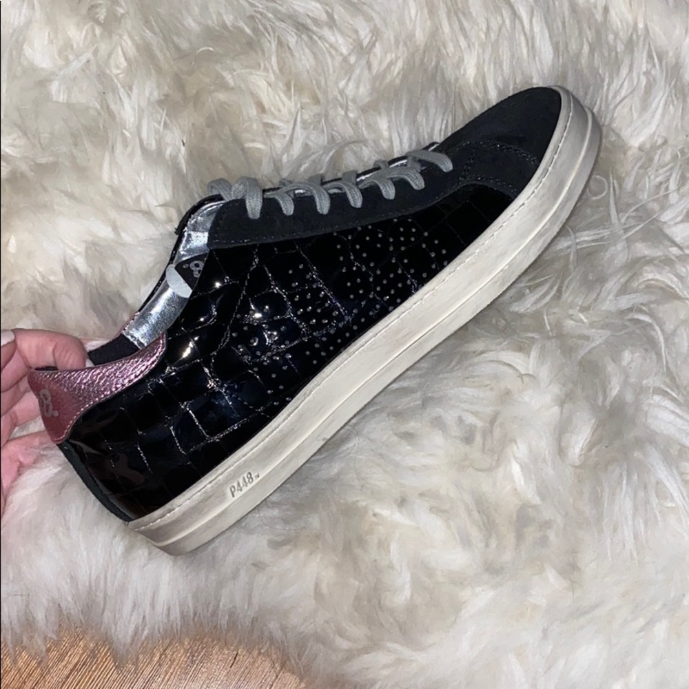 Gently worn. P448 John A8 Croc Patent Leather Sneaker